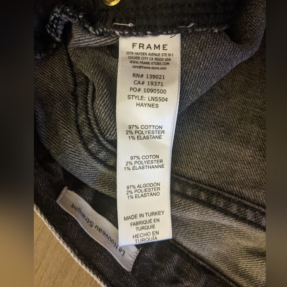 FRAME - Le Nouveau High Waist Crop Straight Leg Jeans | Size 26 | Haynes Gray - Picture 15 of 16